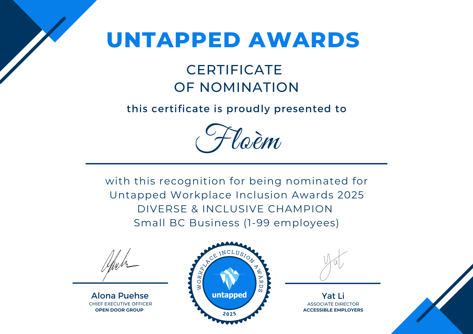 Nomination - Workplace inclusion award | Untapped Awards