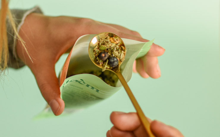 Mélange de tisane en vrac vue de près