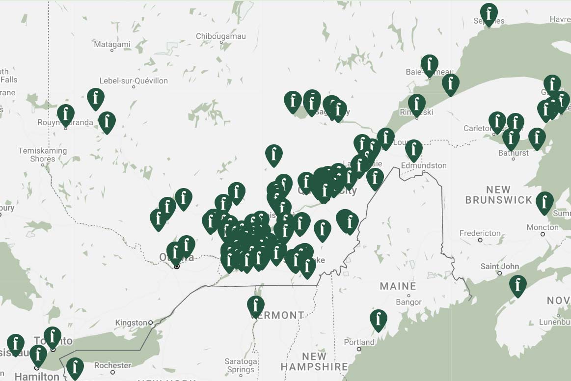 Carte de points de vente de Floèm
